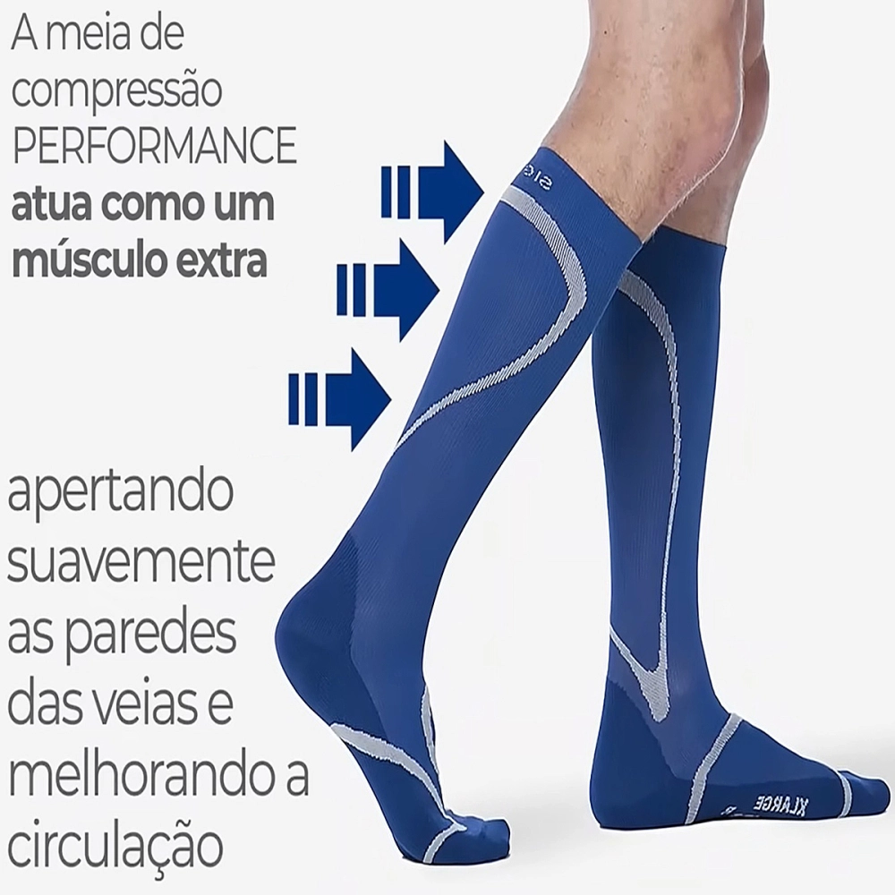 Meia de Compressão Esportiva Performance 20-30mmHg Unissex Graduada Para Corrida e Atividades Física Sigvaris