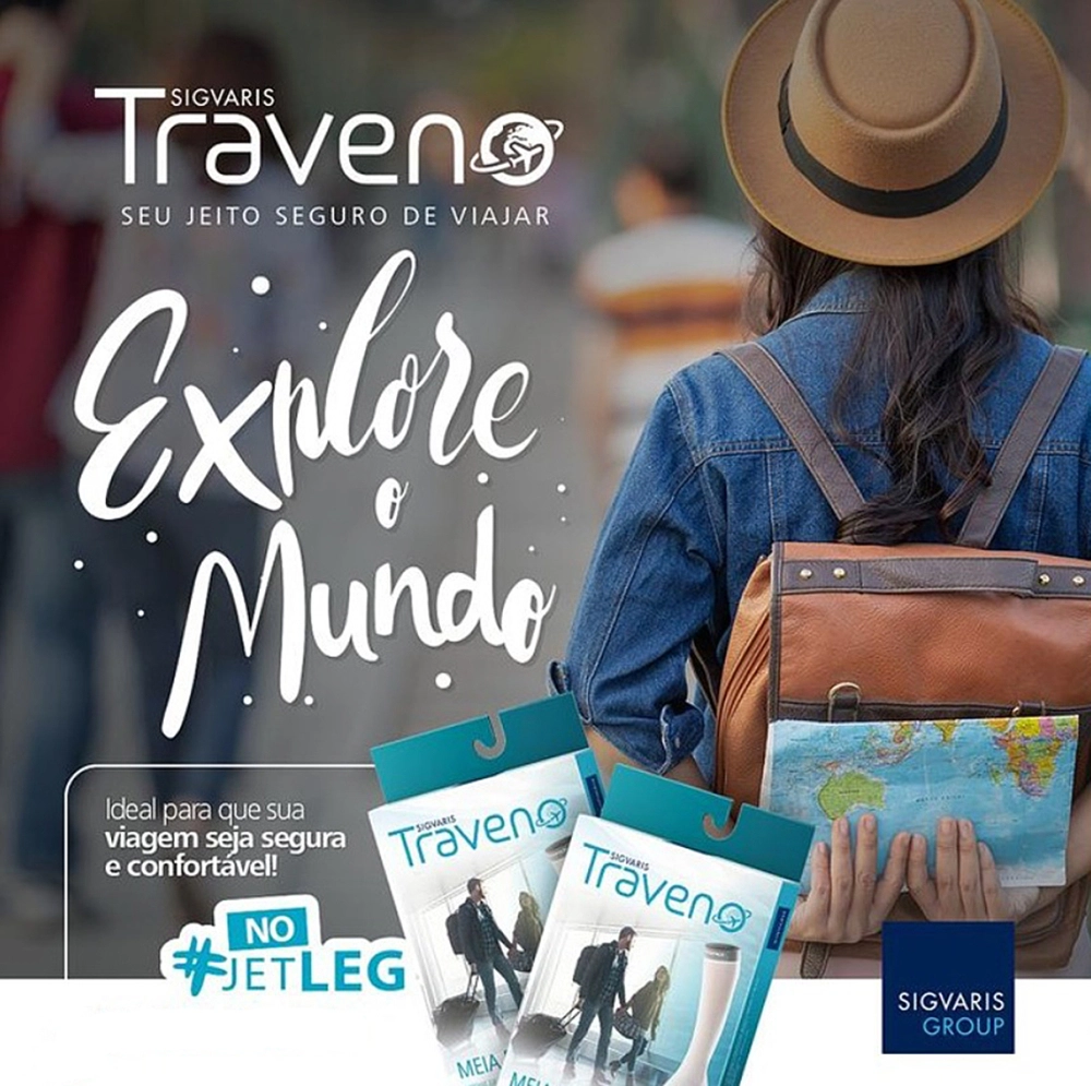 Meia Para Viagem 3/4 Compressão Suave Traveno Fechada Evita Inchaço Unissex Sigvaris