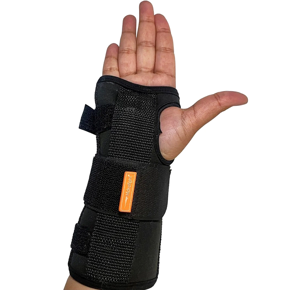 Munhequeira Com Tala Imobilizadora Unilateral Ajustavel Ortese Para Punho Mao Pulso Unissex Hidrolight