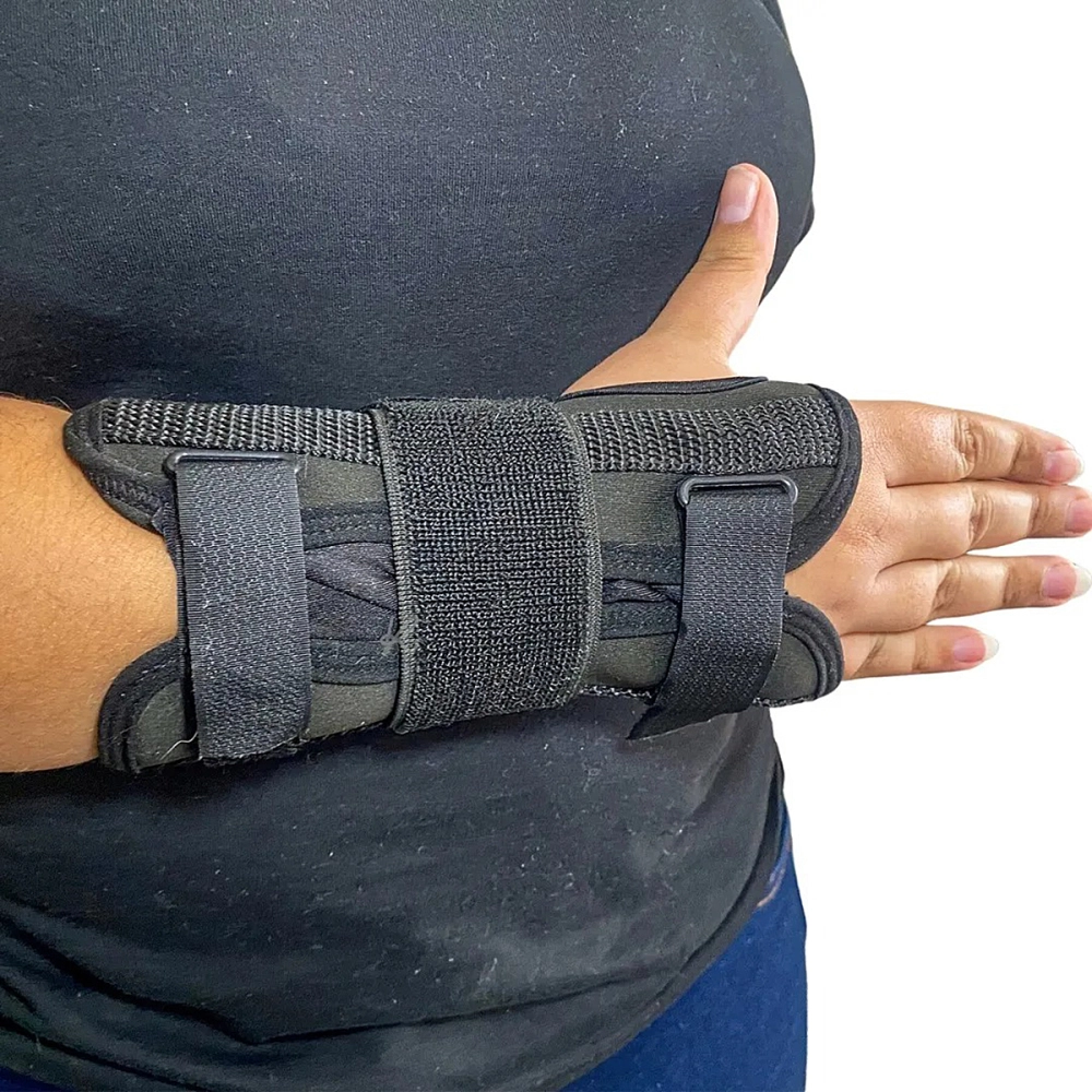 Munhequeira Com Tala Imobilizadora Unilateral Ajustavel Ortese Para Punho Mao Pulso Unissex Hidrolight