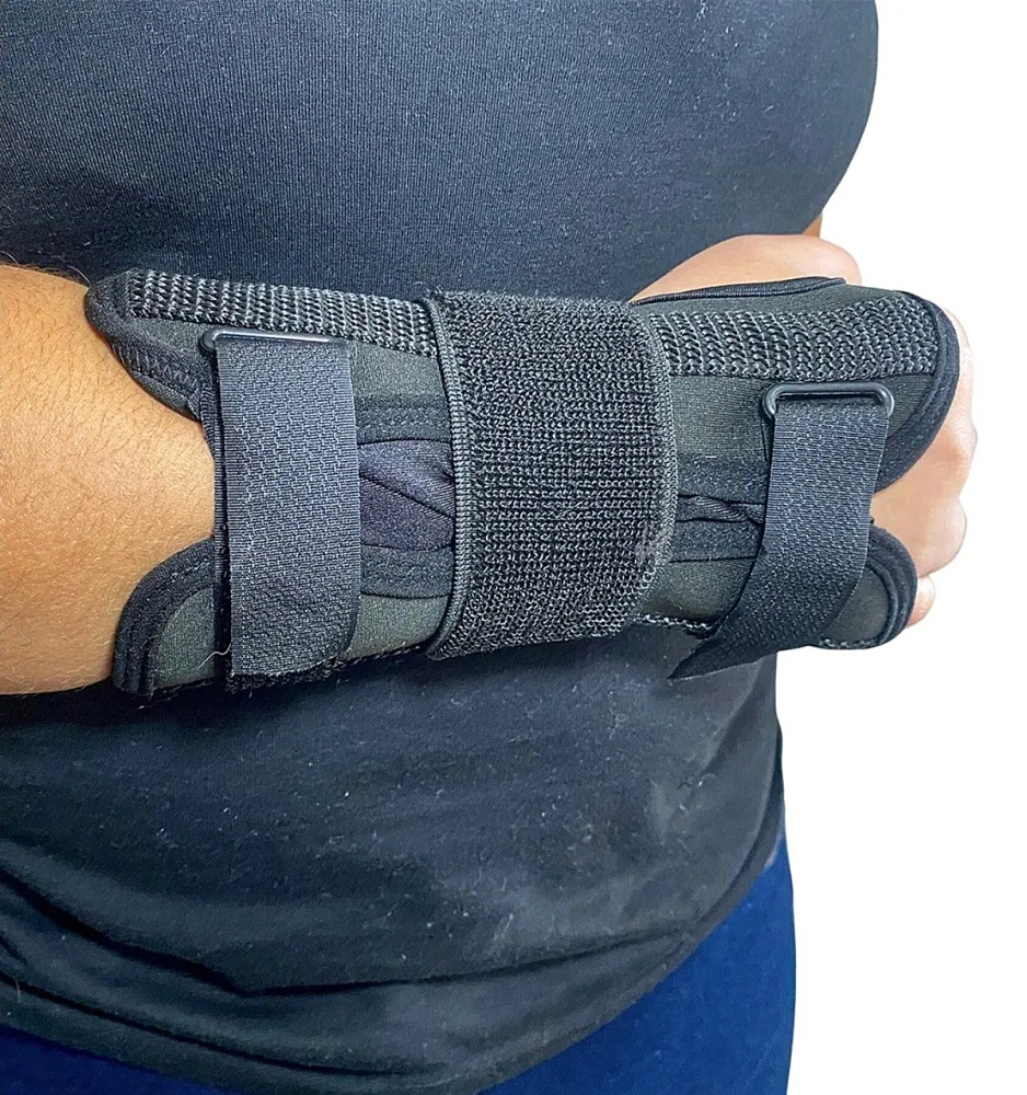 Munhequeira Com Tala Imobilizadora Unilateral Ajustavel Ortese Para Punho Mao Pulso Unissex Hidrolight