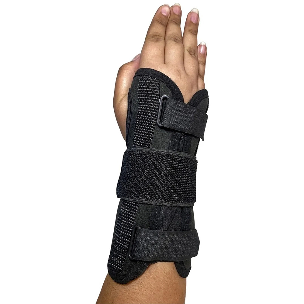 Munhequeira Com Tala Imobilizadora Unilateral Ajustavel Ortese Para Punho Mao Pulso Unissex Hidrolight