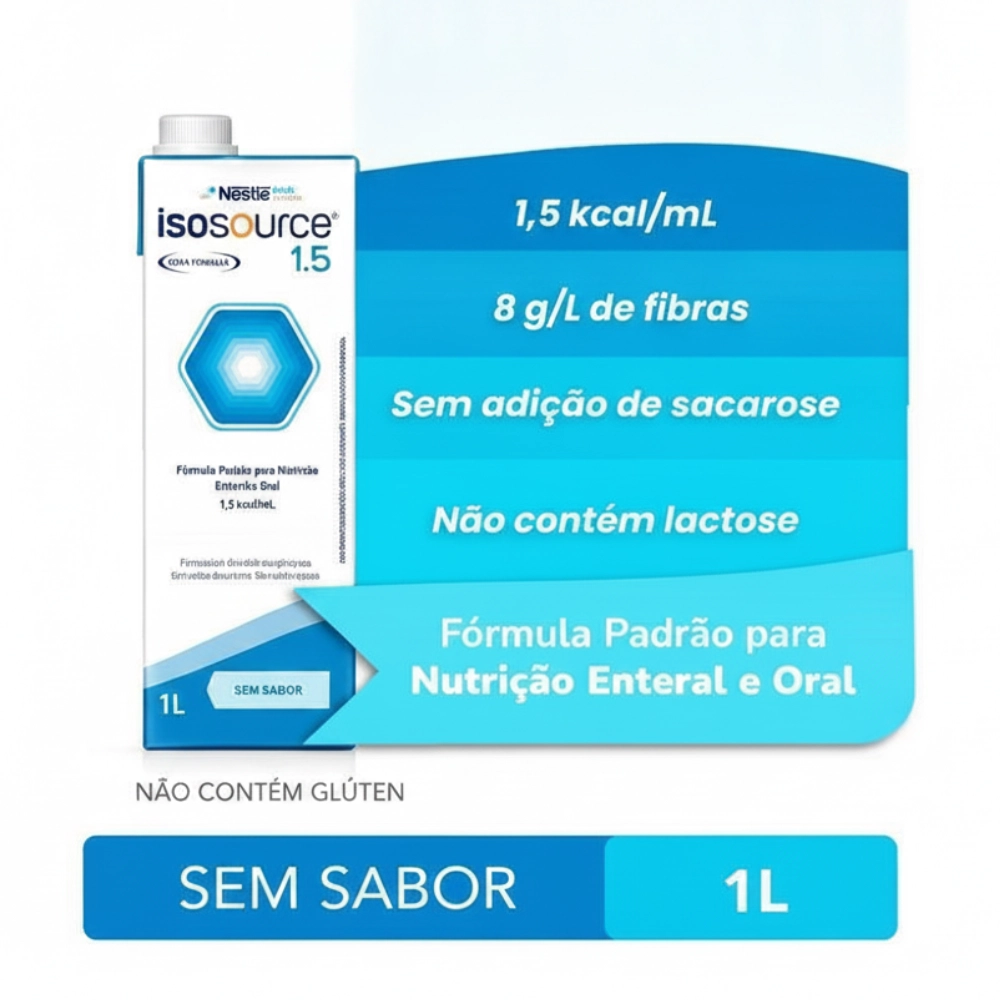 Nutrição enteral Isosource 1.5 1 litros Nestlé Health Science