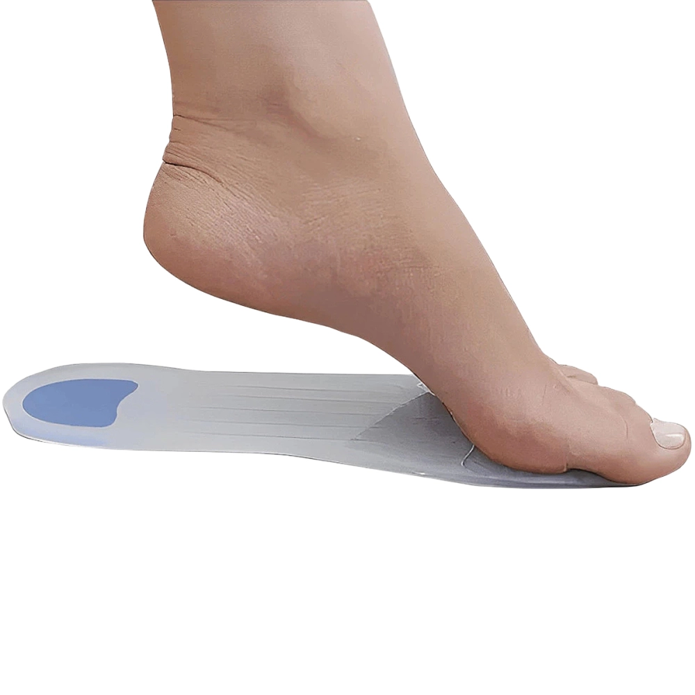 Palmilha de Silicone Gel Ortopédica Anatômica Anti Impacto Fascite Esporão Prática De Esportes Ortho Pauher