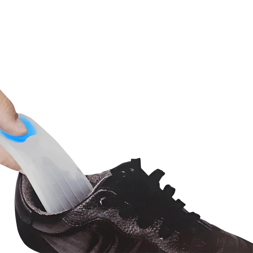 Palmilha de Silicone Gel Ortopédica Anatômica Anti Impacto Fascite Esporão Prática De Esportes Ortho Pauher