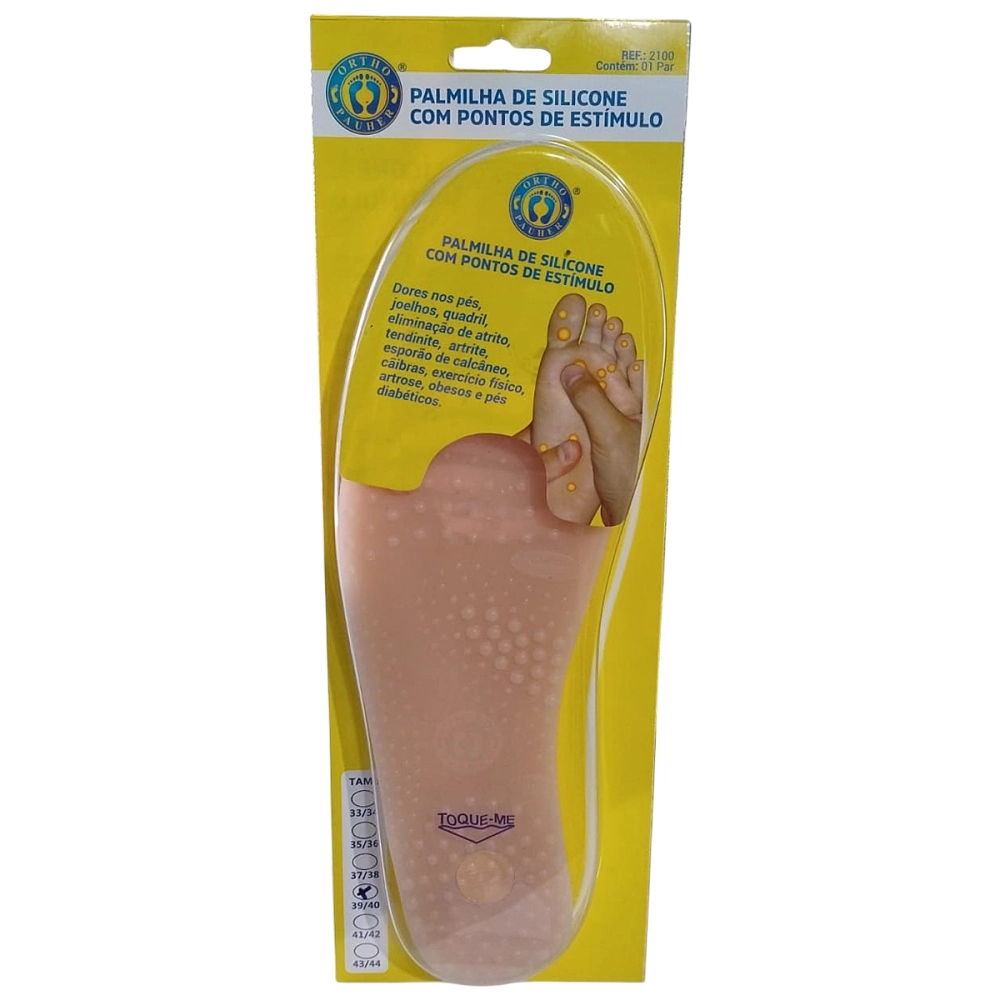 Palmilha de Silicone Gel Ortopédica Anti impacto Fascite Esporão Prática De Esportes Pontos de Estimulo Ortho Pauher