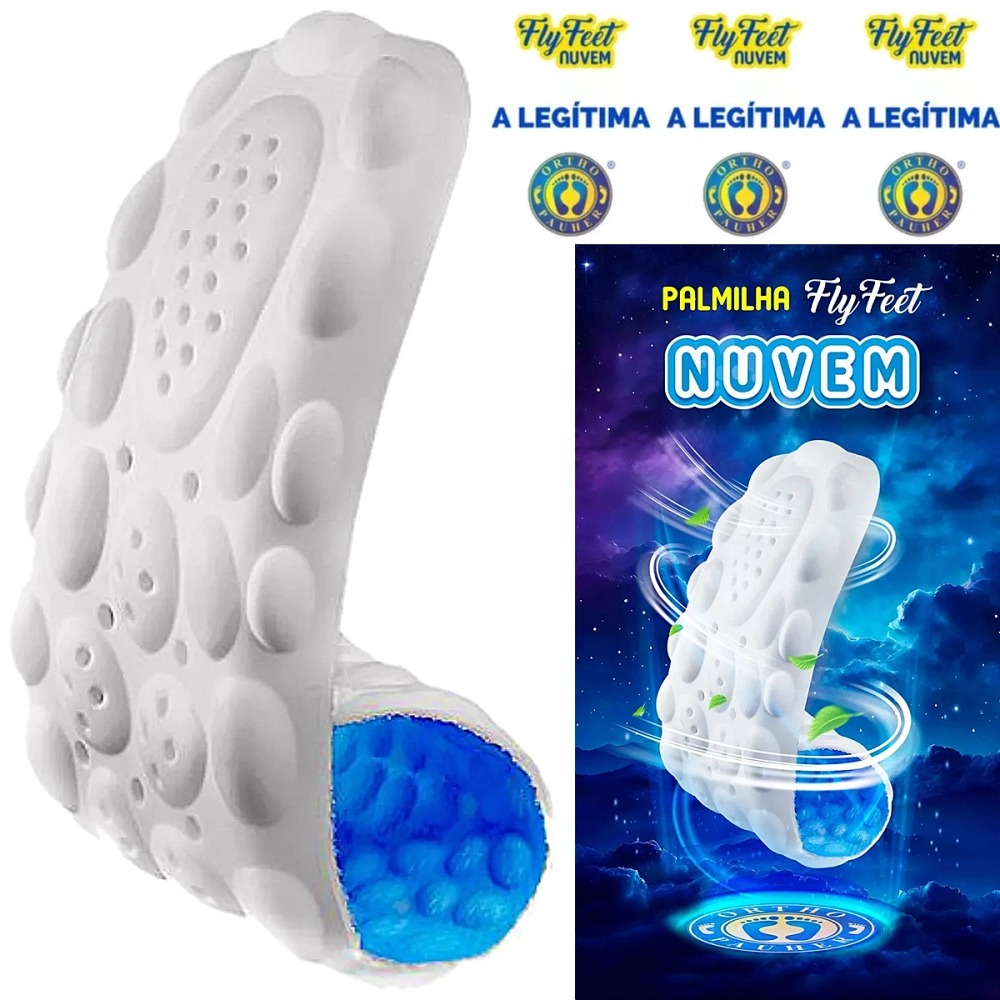Palmilha Nuvem Ortopédica Absorve Impacto Conforto Fly Feet Esporao Fascite Plantar Para Pés Diabéticos Ortho Pauher 