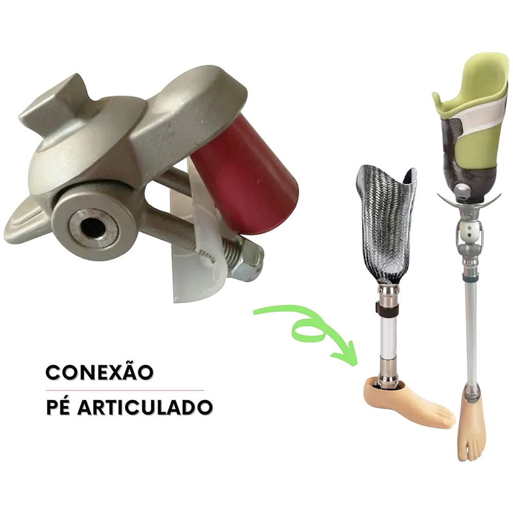 Pé Sach Articulado Para Prótese De Perna Transtibial E Transfemoral Articulação + Adaptador Articulação Universal Para Pé Sach Articulado Prótese Modular DKPC06G Dilepé