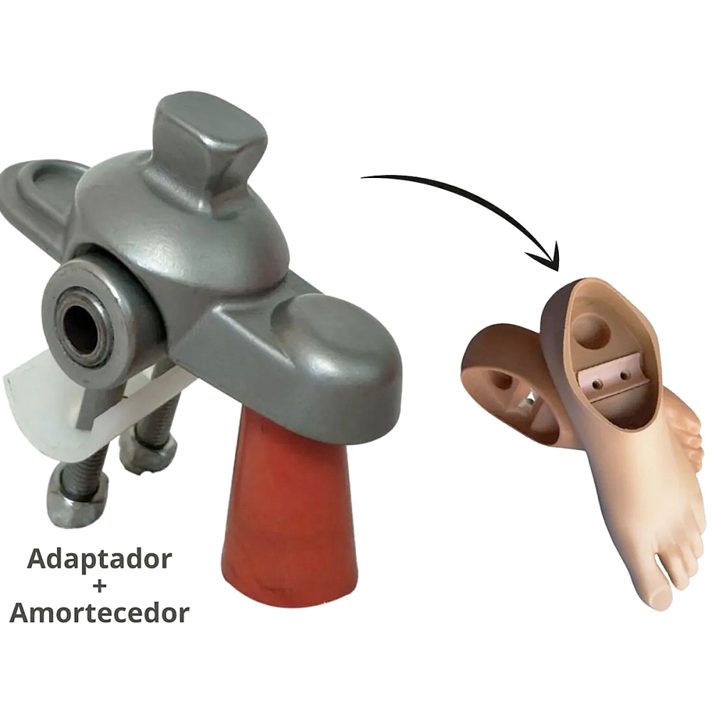 Pé Sach Articulado Para Prótese De Perna Transtibial E Transfemoral Articulação + Adaptador Articulação Universal Para Pé Sach Articulado Prótese Modular DKPC06G Dilepé