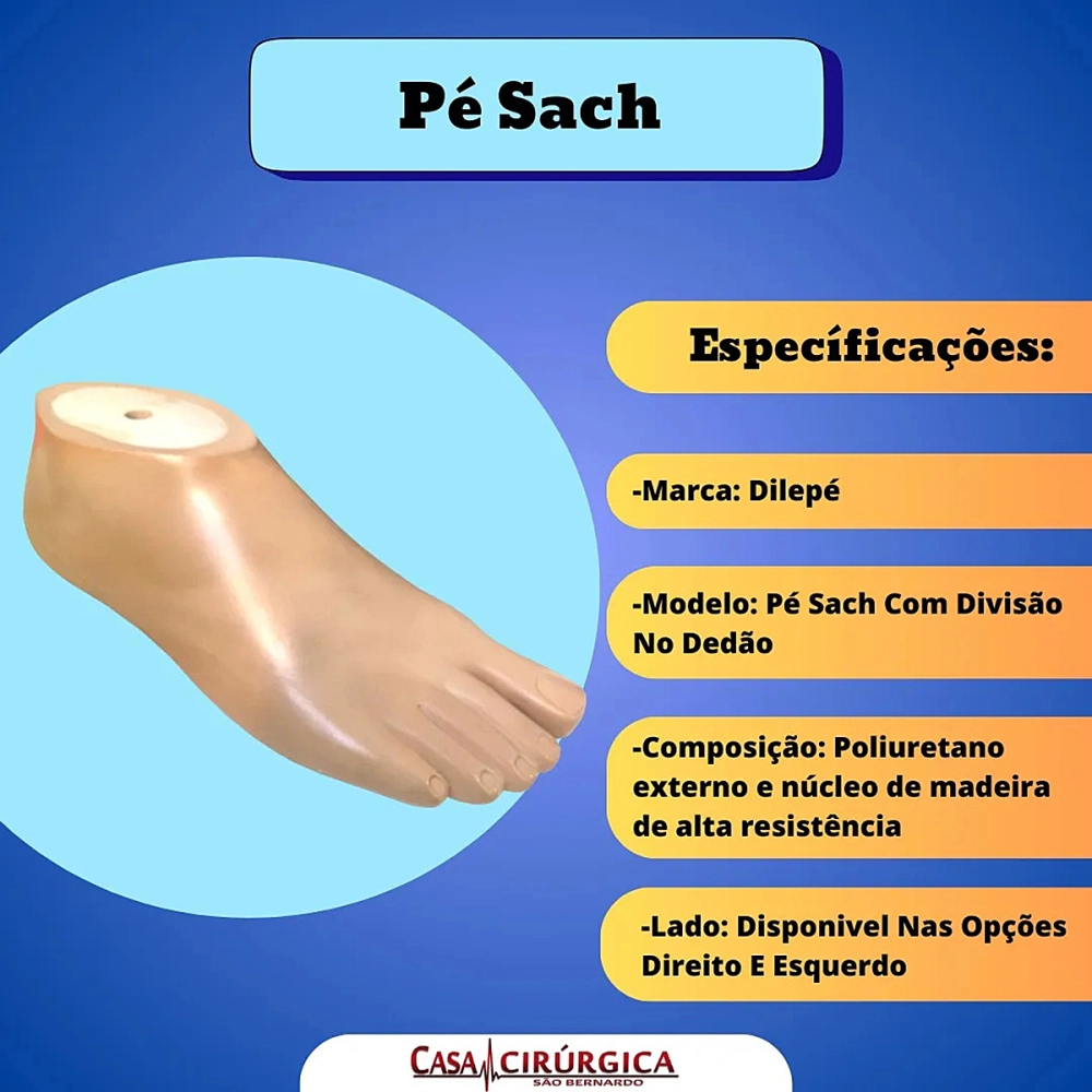 Pé Sach Para Prótese De Perna Transtibial Transfemural Com Divisão Do Dedão Dilepe