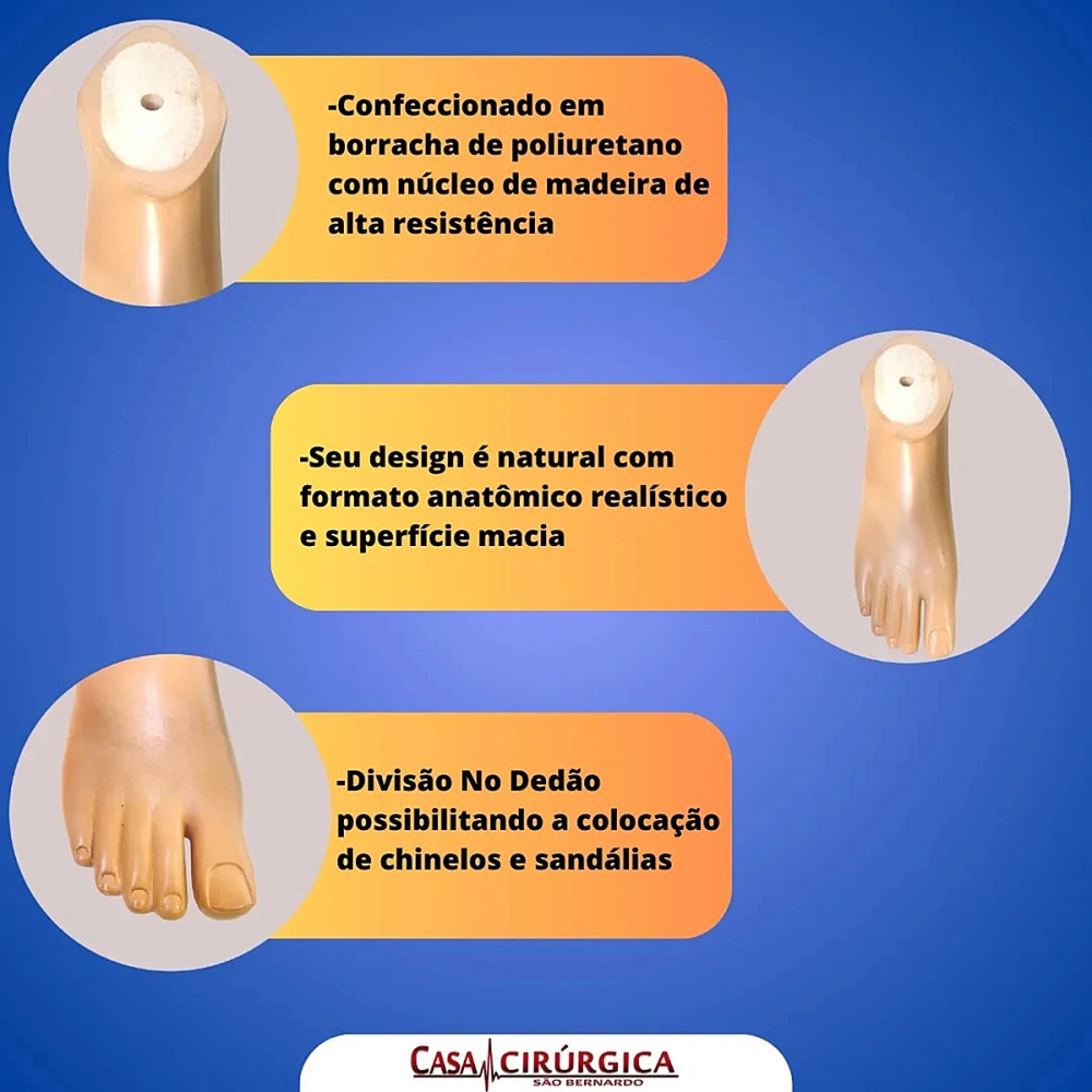 Pé Sach Para Prótese De Perna Transtibial Transfemural Com Divisão Do Dedão Dilepe