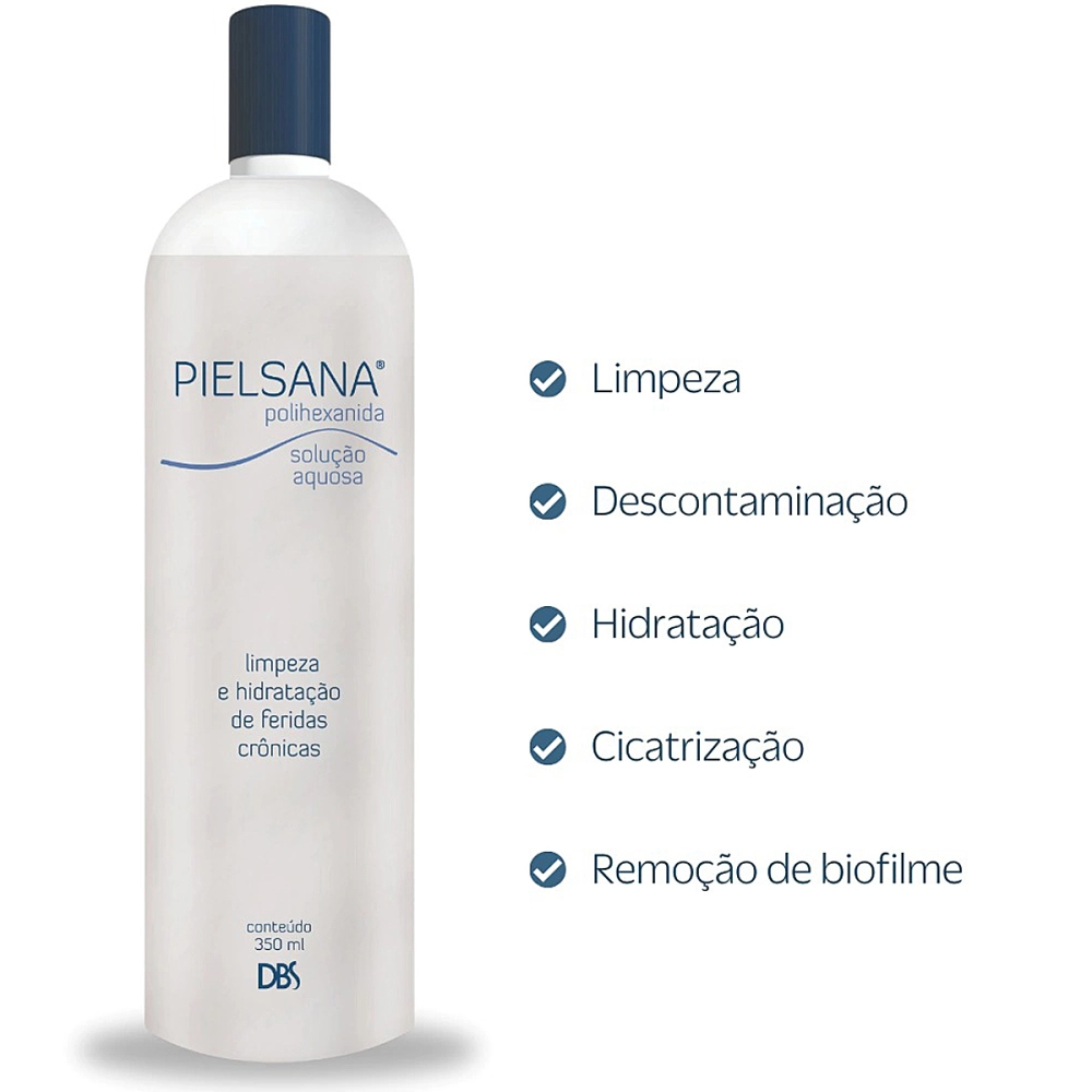 Pielsana Polihexanida Solução Aquosa Com PHMB Limpeza E Hidratação De Feridas 350 ML