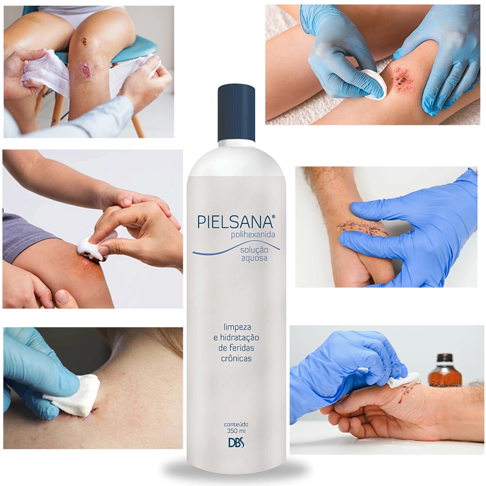Pielsana Polihexanida Solução Aquosa Com PHMB Limpeza E Hidratação De Feridas 350 ML