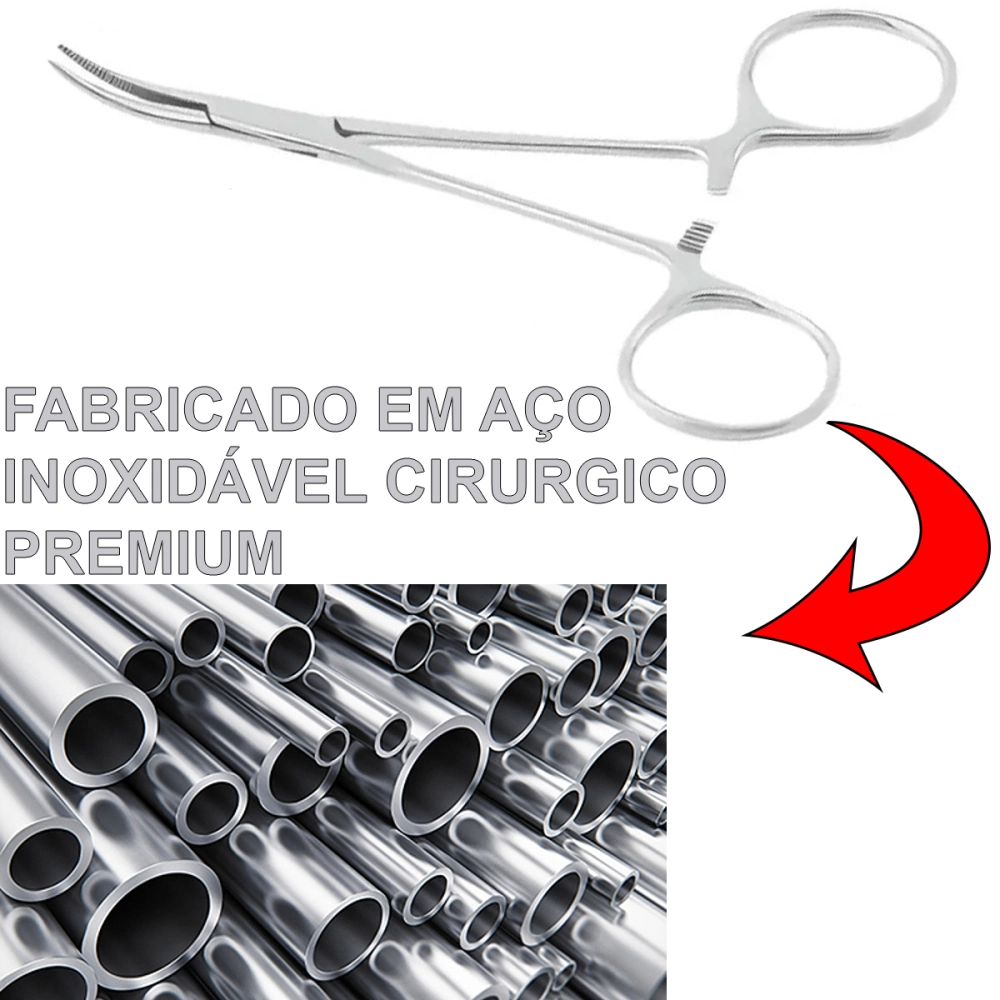 Pinça Halstead Mosquito Curva Aço Inoxidável 12 cm Golgran