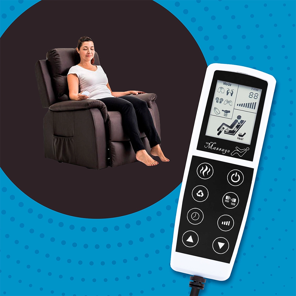 Poltrona Cadeira Massageadora Eletrica Reclinavel Com Elevaçao Theralift TM3000 Standard Bivolt Com Controle Remoto Theramart