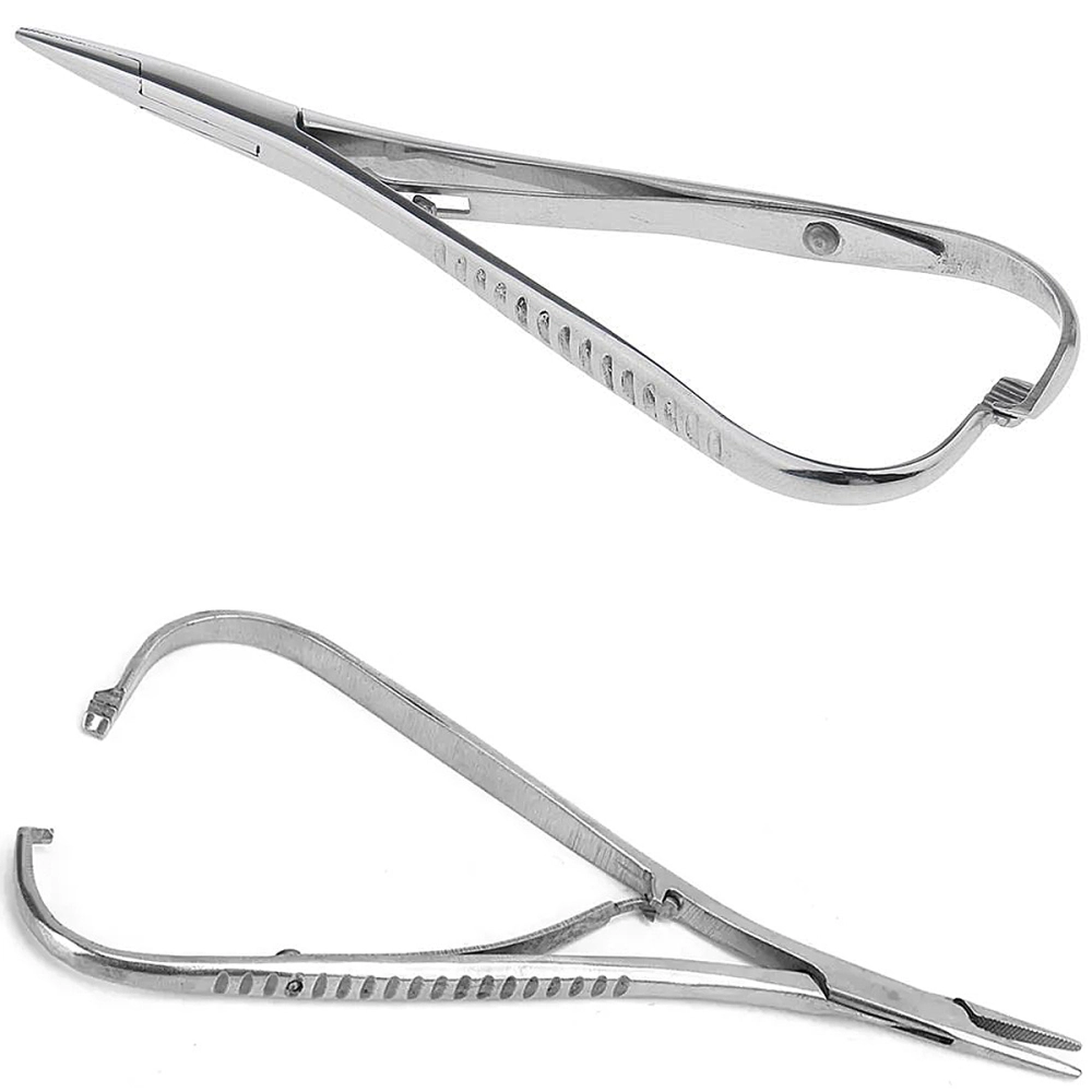 Porta Agulha Para Suturas Aço Inoxidável Mathieu 14 cm ABC Instrumentos Cirúrgicos