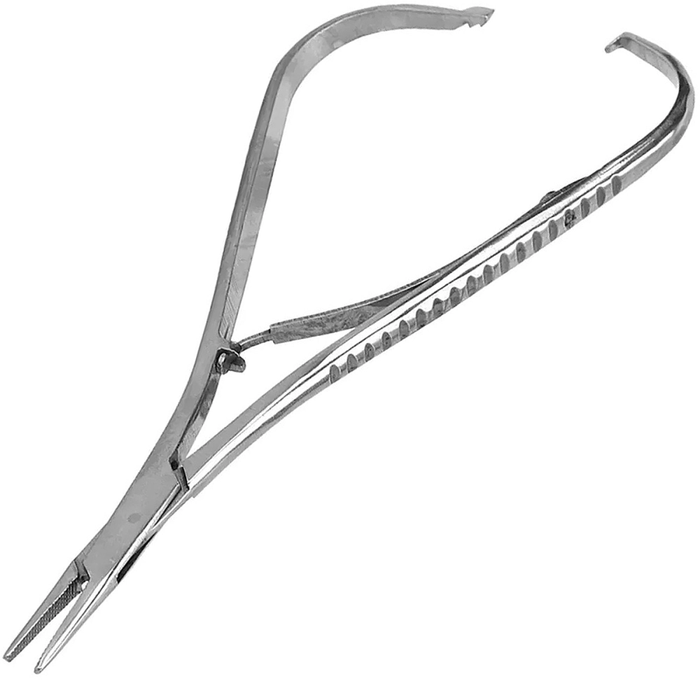 Porta Agulha Para Suturas Aço Inoxidável Mathieu 14 cm ABC Instrumentos Cirúrgicos
