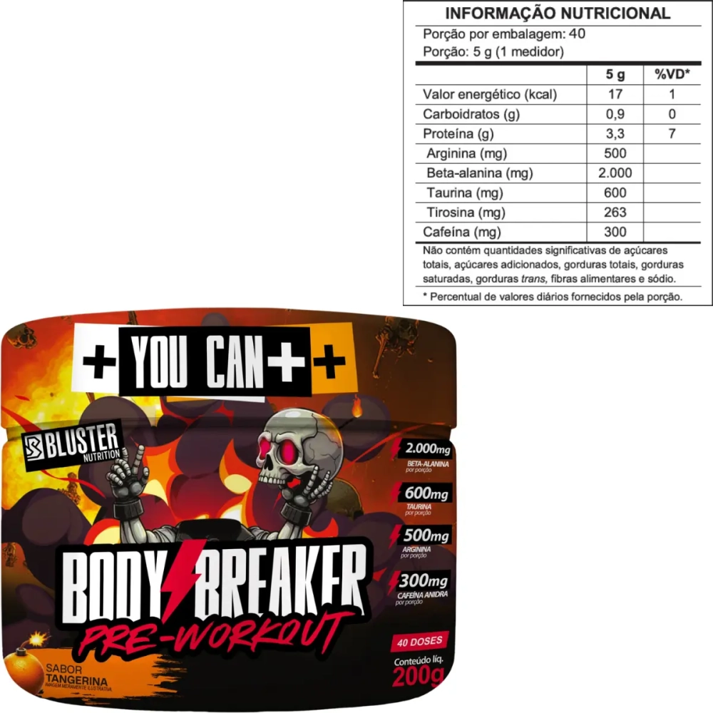 Pré Treino Body Breaker Tangerina 200ml Absolut 