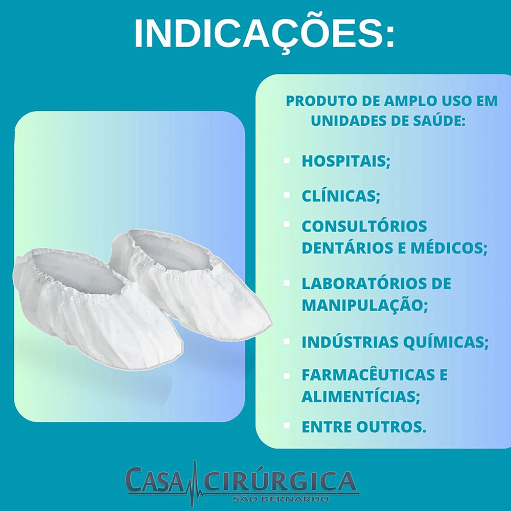 Propé Sapatilha Descartavel Branco Protetor de Calçados 100 Unidades Lavie