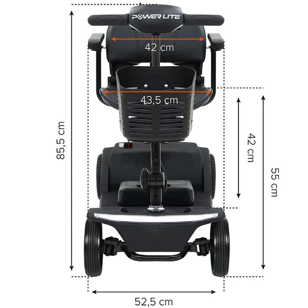 Scooter Motorizada Eletrica Cadeira A Bateria Leve Dobravel Desmontavel Lumus Capacidade De 136 kg Power Lite