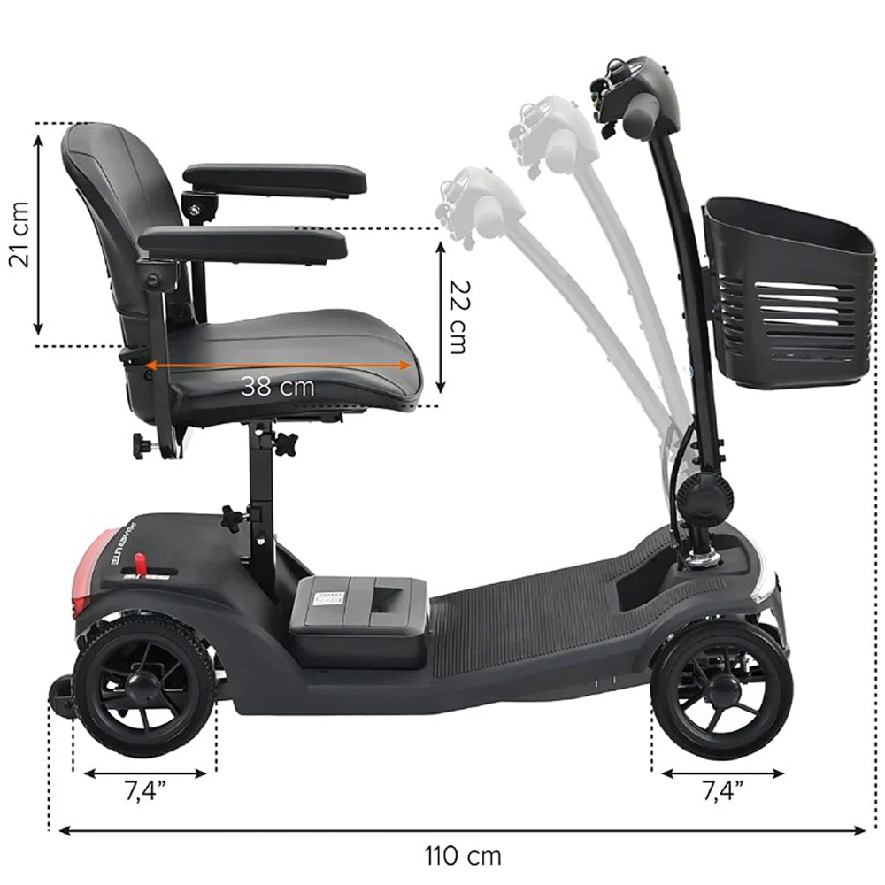 Scooter Motorizada Eletrica Cadeira A Bateria Leve Dobravel Desmontavel Lumus Capacidade De 136 kg Power Lite