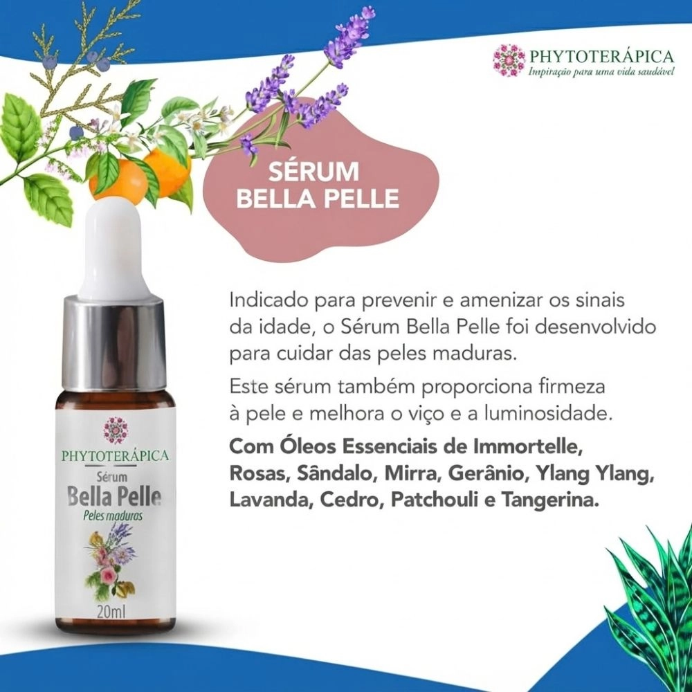 Sérum Bella Pelle 20 ml Composto de Óleo Para Rosto Phytoterápica 