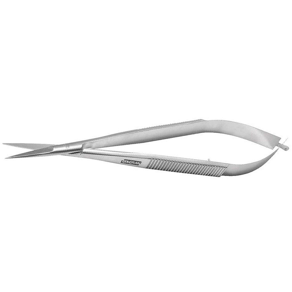 Tesoura Castroviejo Reta Com Serrilha Aço Inoxidável 11 cm Golgran 