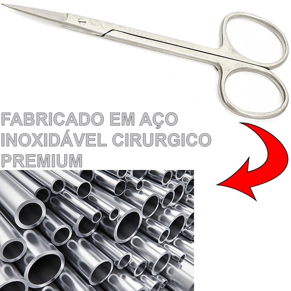 Tesoura Iris Reta Aço Inoxidável 9 cm Golgran 