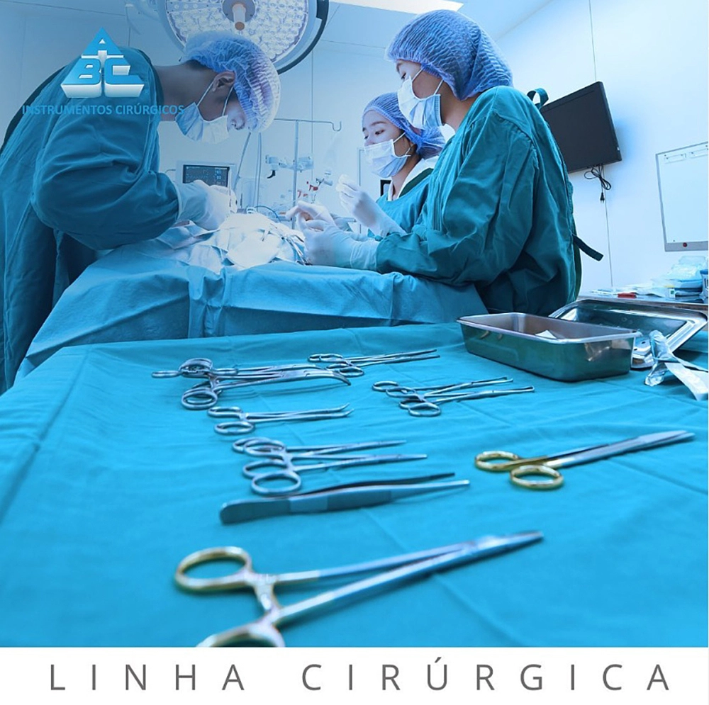 Tesoura Metzembaum Aço Inoxidável Tamanho 18 cm Reta ABC Instrumentos Cirúrgicos 