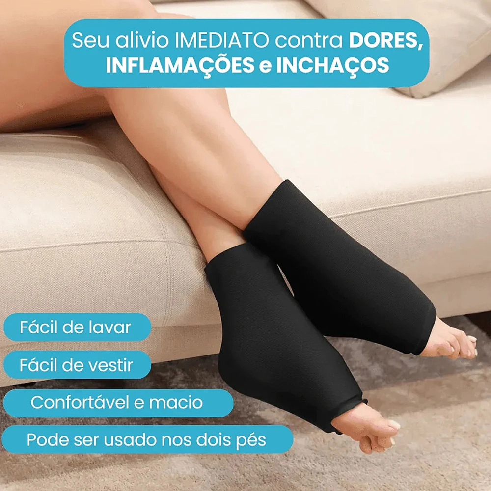 Tornozeleira Em Gel Flexível Bilateral Compressa Térmica Quente Frio Gelcare Tovcare