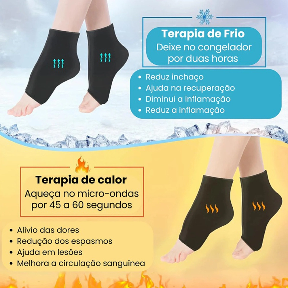 Tornozeleira Em Gel Flexível Bilateral Compressa Térmica Quente Frio Gelcare Tovcare