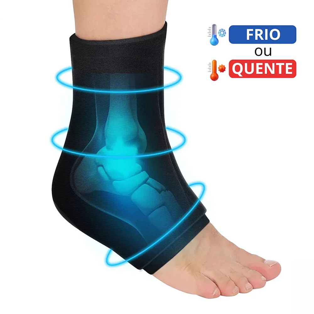 Tornozeleira Em Gel Flexível Bilateral Compressa Térmica Quente Frio Gelcare Tovcare