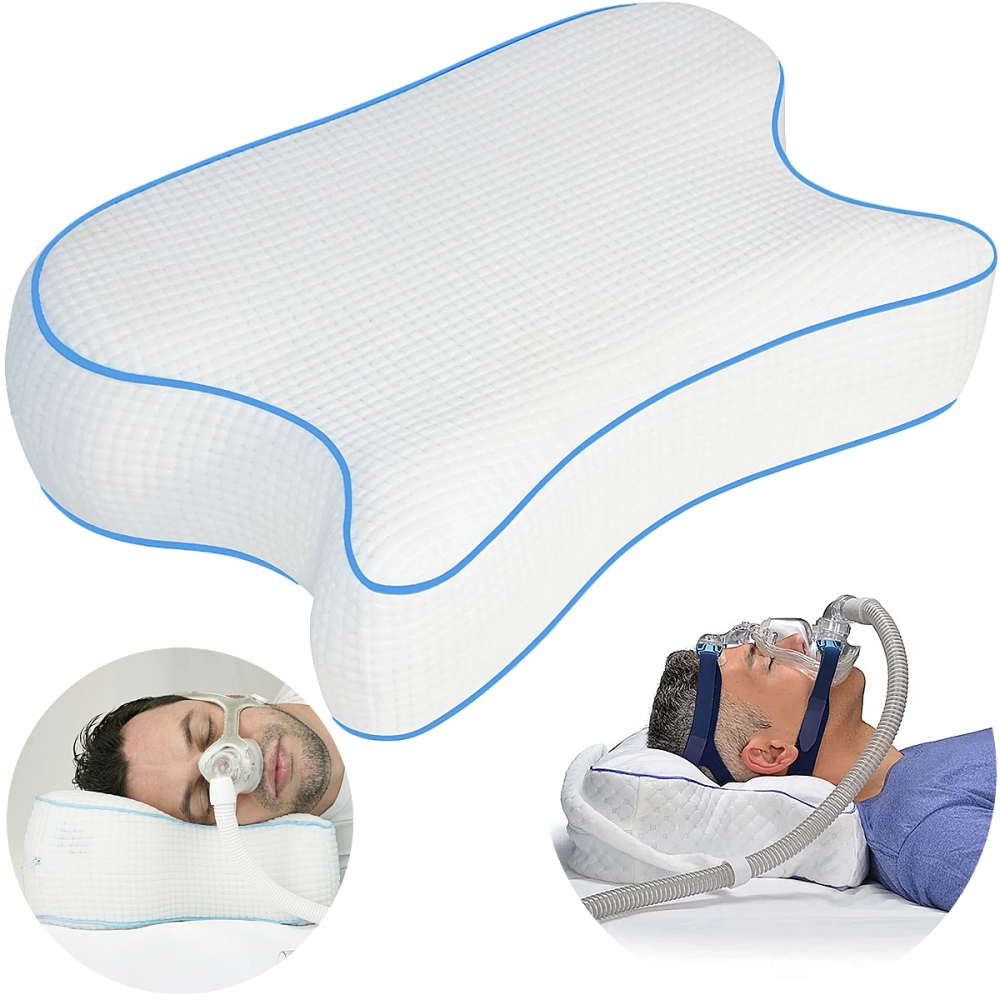 Travesseiro Almofada Compact Para Acomodar Mascaras Respiratorias Cpap Tecnologia Nasa 201907 Perfetto 50 x 32 x 14 cm 