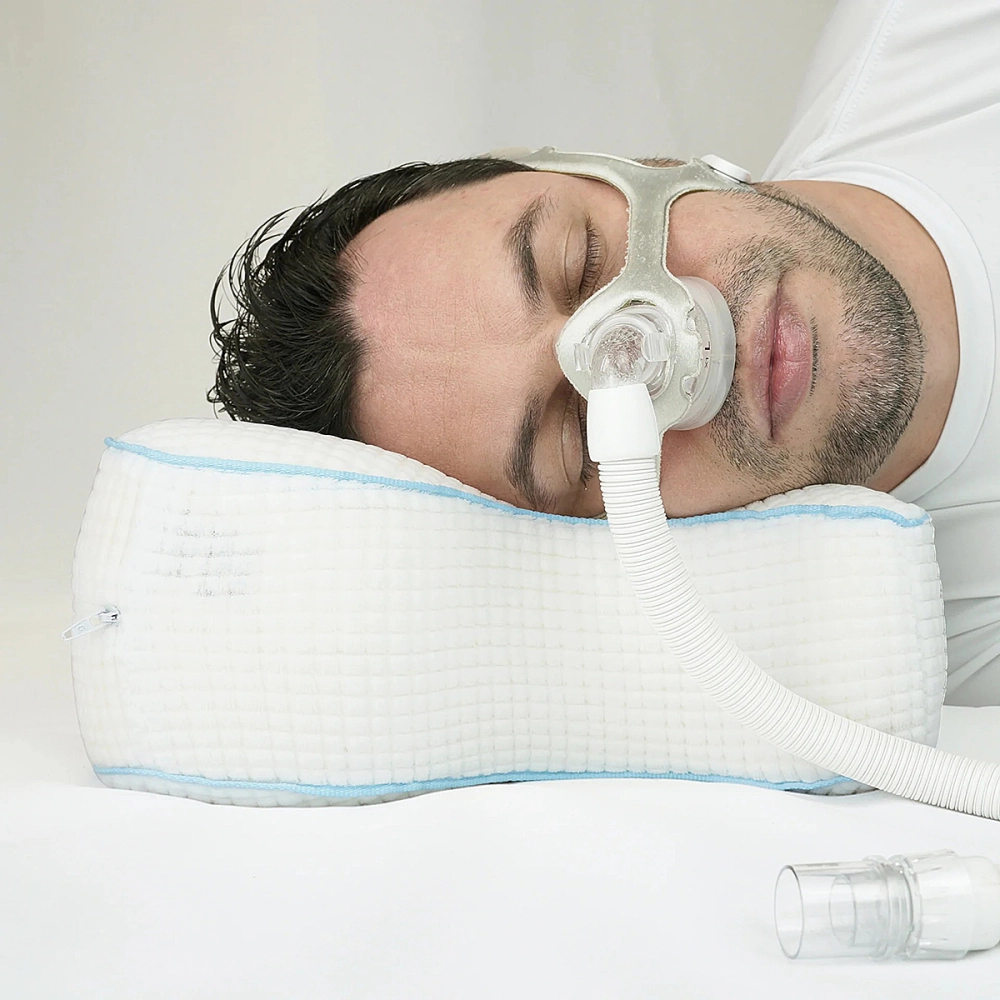 Travesseiro Almofada Compact Para Acomodar Mascaras Respiratorias Cpap Tecnologia Nasa 201907 Perfetto 50 x 32 x 14 cm 