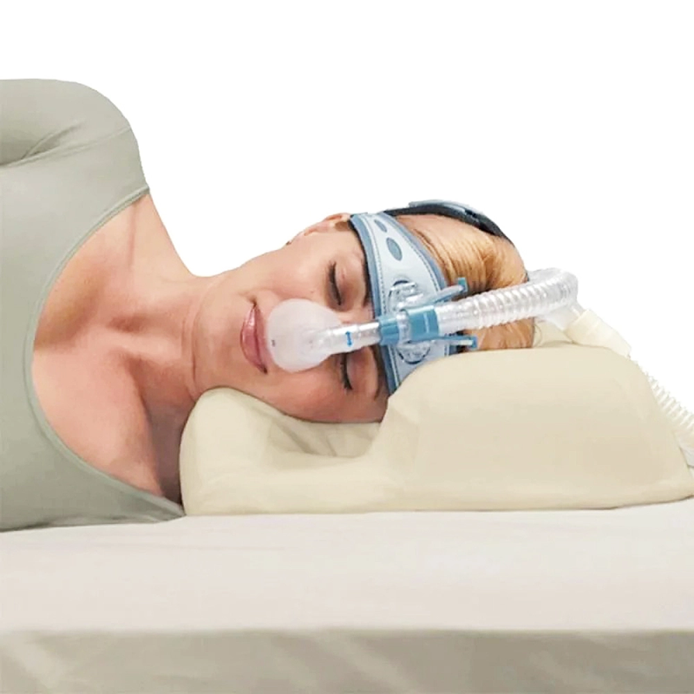 Travesseiro Almofada Multi Mascaras Para Uso De Mascara Respiratorias CPAP BiPAP Tecnologia Nasa Viscoelastico 64 x 44 x 12 Cm 205005 Perfetto