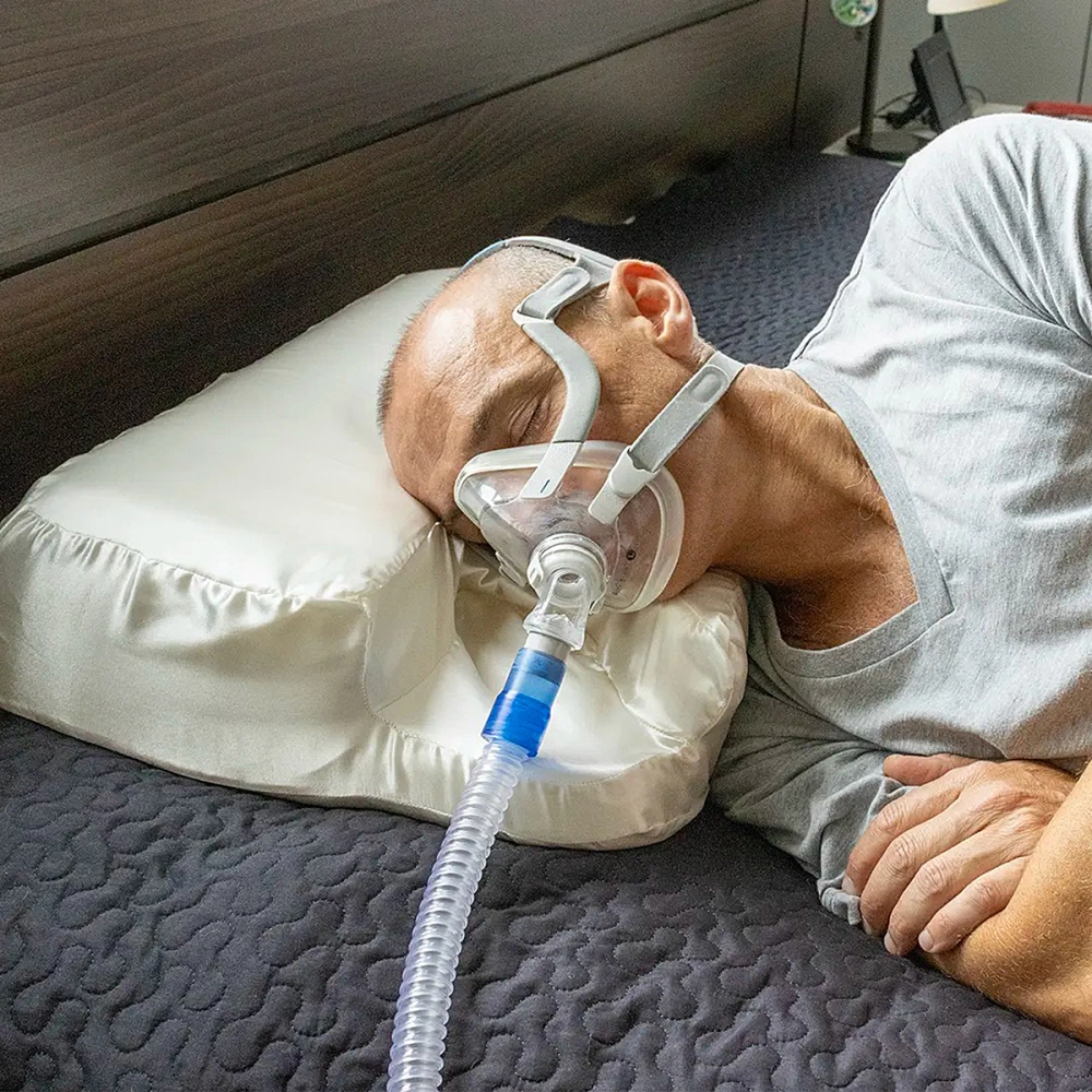 Travesseiro Almofada Multi Mascaras Para Uso De Mascara Respiratorias CPAP BiPAP Tecnologia Nasa Viscoelastico 64 x 44 x 12 Cm 205005 Perfetto