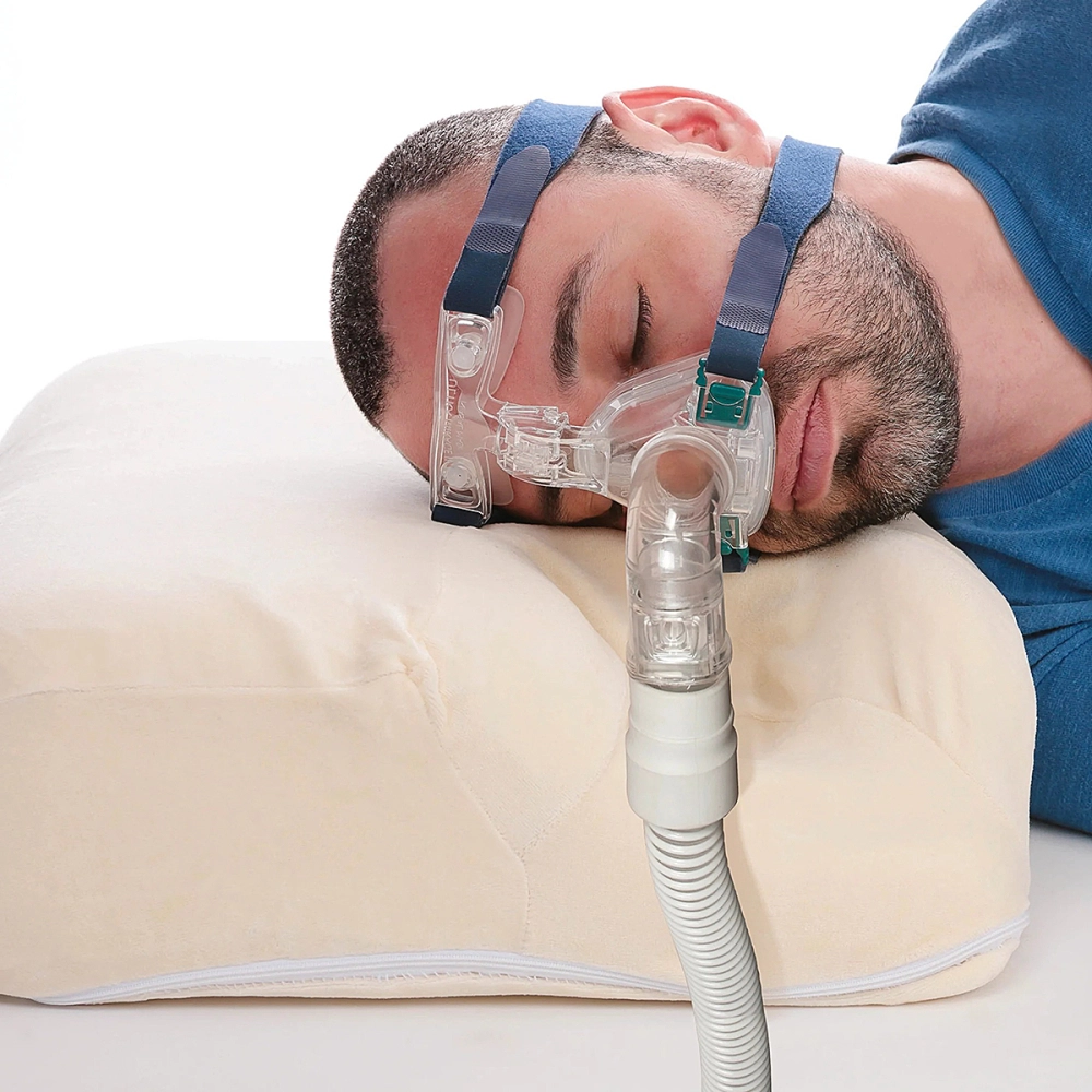 Travesseiro Almofada Multi Mascaras Para Uso De Mascara Respiratorias CPAP BiPAP Tecnologia Nasa Viscoelastico 64 x 44 x 12 Cm 205005 Perfetto