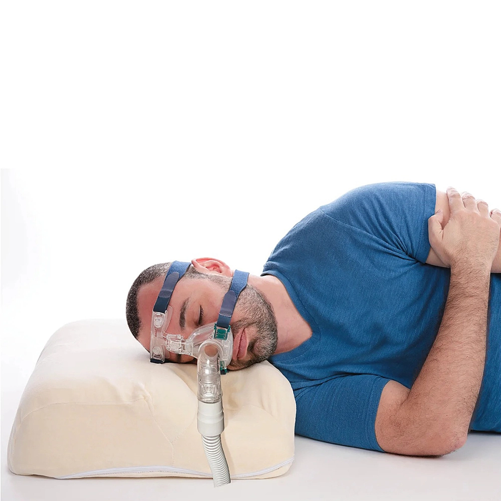 Travesseiro Almofada Multi Mascaras Para Uso De Mascara Respiratorias CPAP BiPAP Tecnologia Nasa Viscoelastico 64 x 44 x 12 Cm 205005 Perfetto