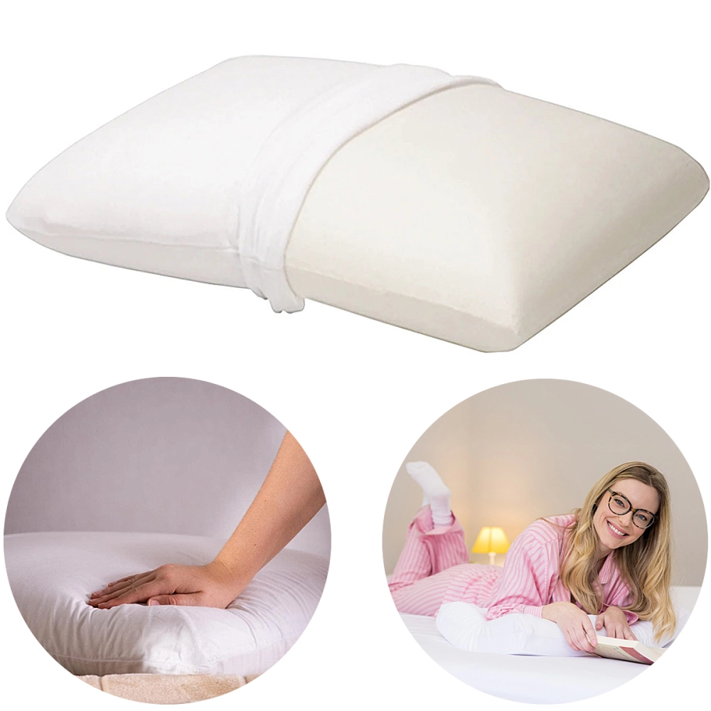 Travesseiro Almofada Ortopedico Genova Perfil Baixo 60 x 42 x 10 cm Latex De Poliuretano 202003 Perfetto 