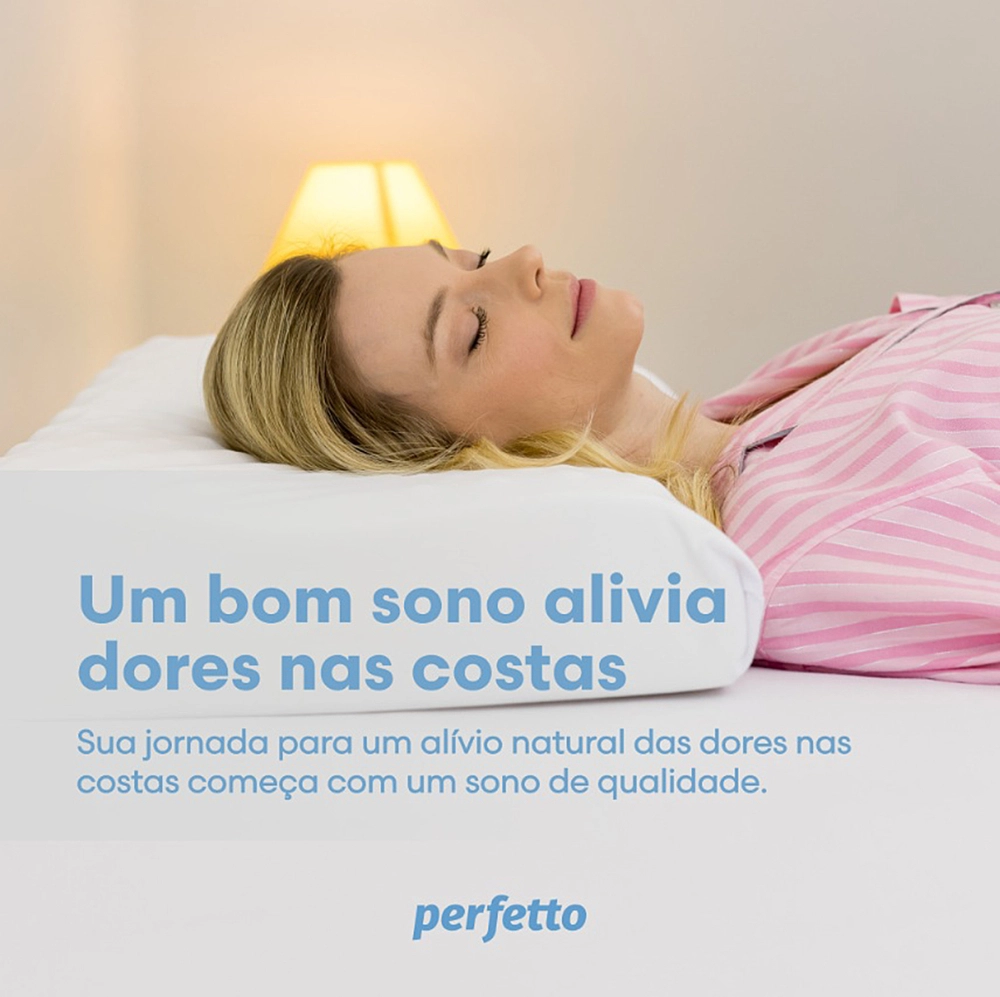 Travesseiro Almofada Ortopedico Genova Perfil Baixo 60 x 42 x 10 cm Latex De Poliuretano 202003 Perfetto 