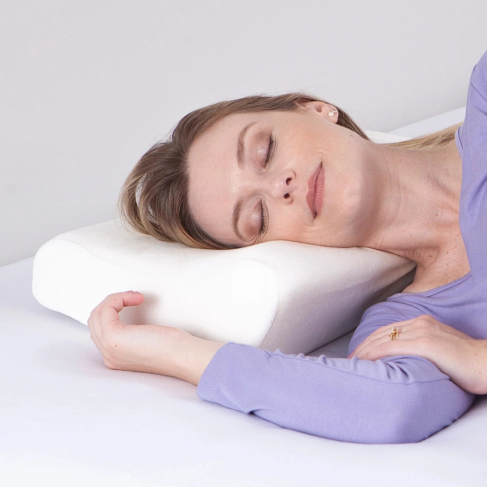 Travesseiro Almofada Super Cervical Visco Capa Em Plush Tecnologia NASA 48 x 33 x 7/12 cm 202324 Perfetto