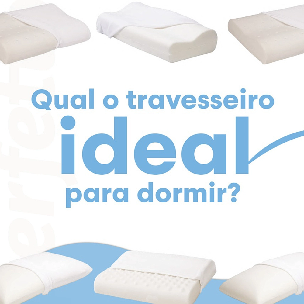 Travesseiro Almofada Super Cervical Visco Capa Em Plush Tecnologia NASA 48 x 33 x 7/12 cm 202324 Perfetto